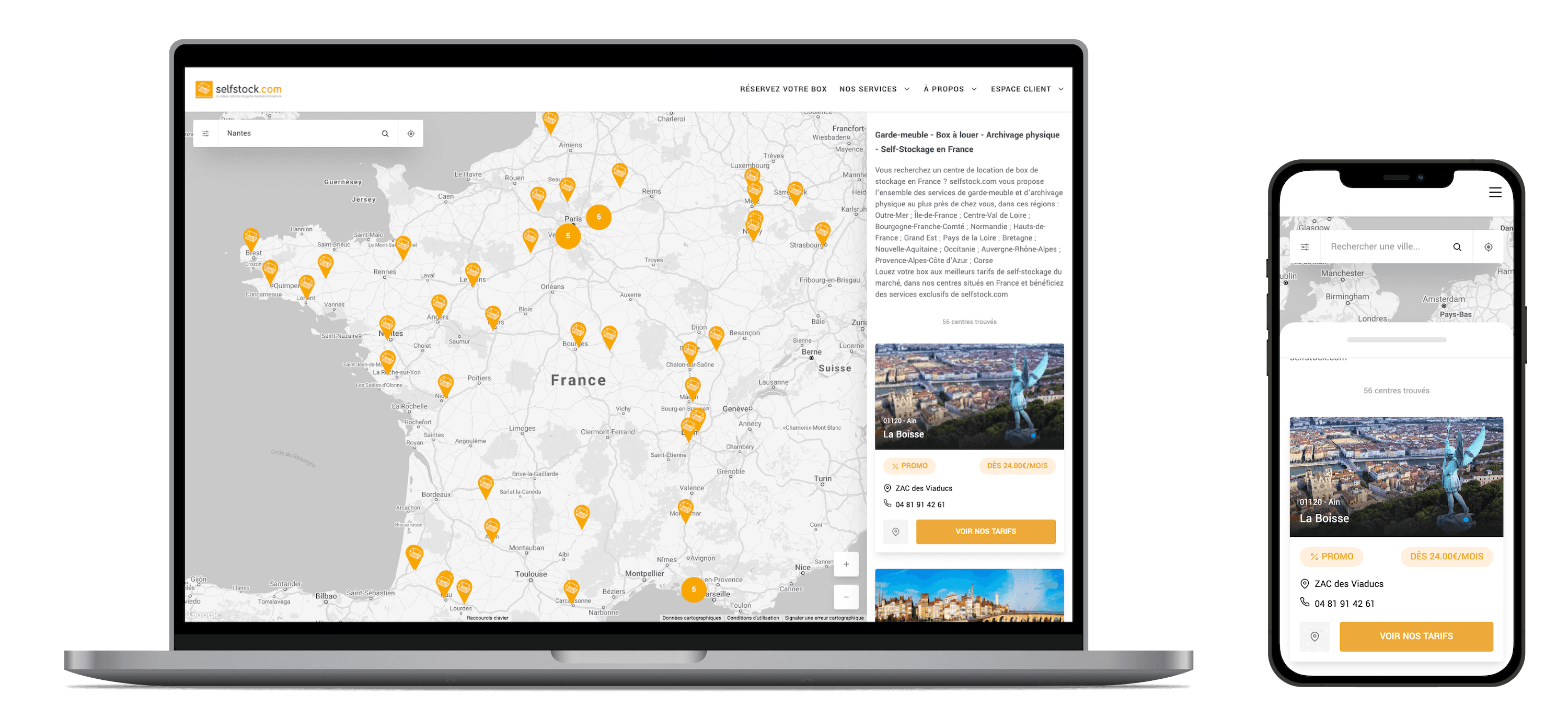Capture d'écran de la nouvelle version du Store Locator